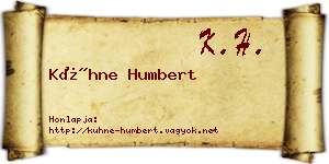Kühne Humbert névjegykártya