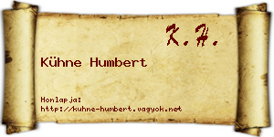 Kühne Humbert névjegykártya